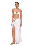 Buckle Off Shoulder Bikini With Skirt Women Swimsuit 2024 Trend Biquini Swimwear Lady Holiday Bath Suit Female Beachwear Outfits