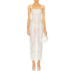 Black Lace Patwork Sleeveless Maxi Dress for Women 2025 Summer Sexy Bodycon Party Dresses Fashion Summer Celebrity Club Wear