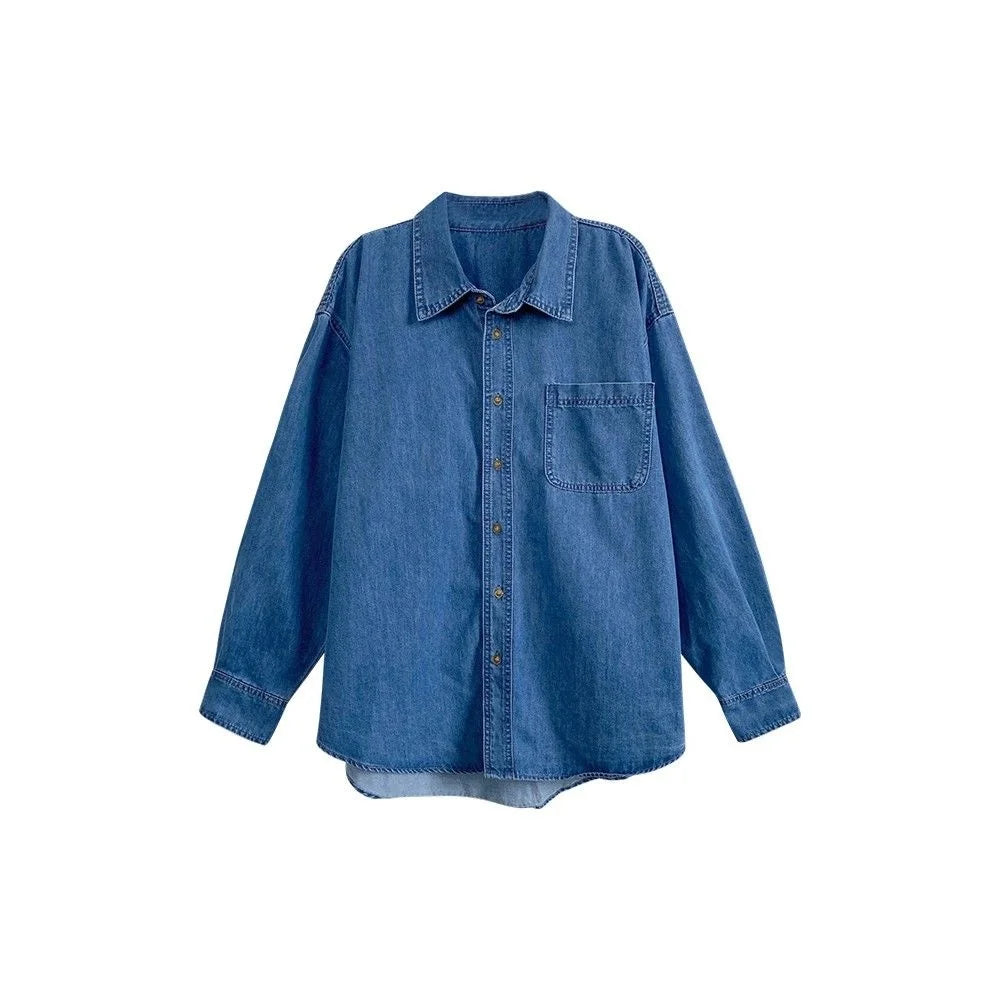 Denim Coat for Women Loose Top Casual Shirt Vintage Clothes for Women Tops Shirts Blouses