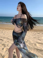 Bikini Swimsuit Women's New Split Four-piece Long Skirt Sexy Slimming Hot Spring Vacation