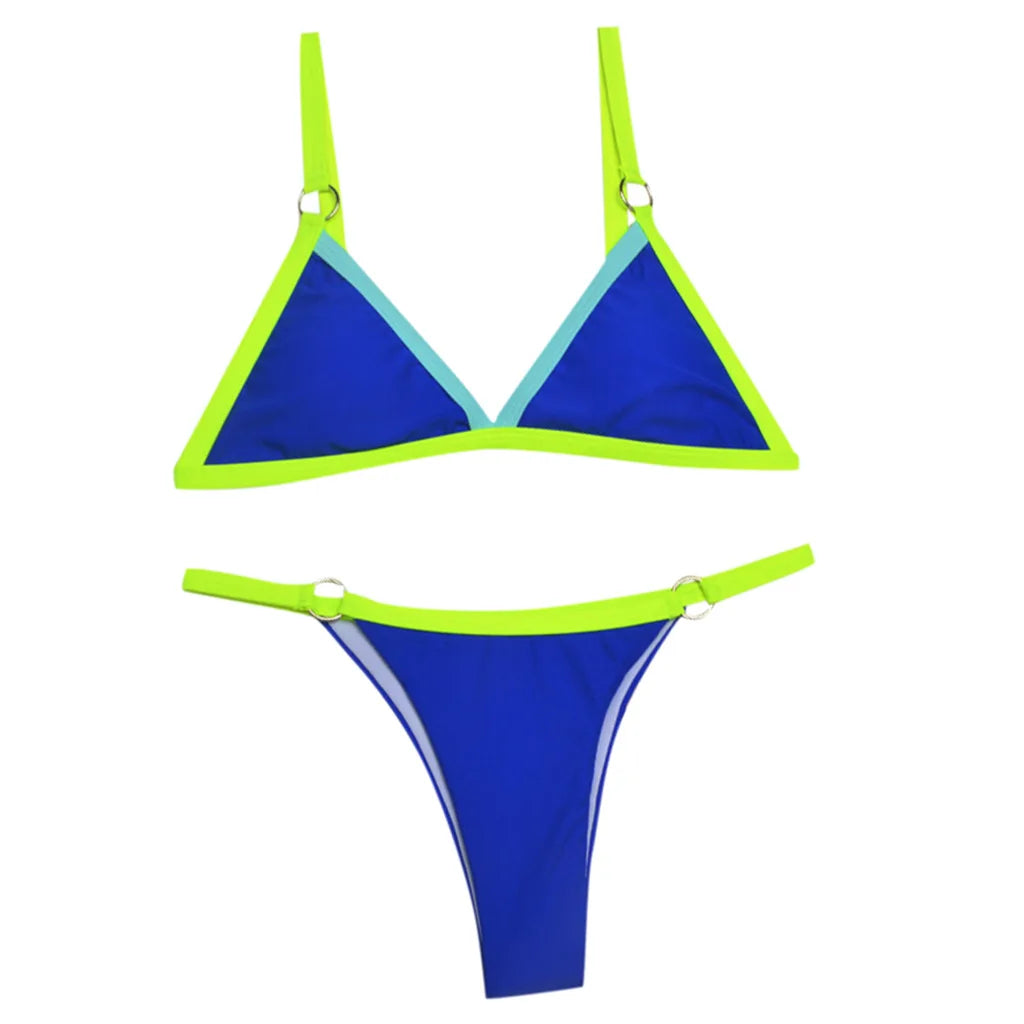 Bikini 2022 New Summer Solid Bikini Set Low Waist Swimwear Women Brazilian Bathing Suit Sexy Swimsuit Female Brazilian Biquini