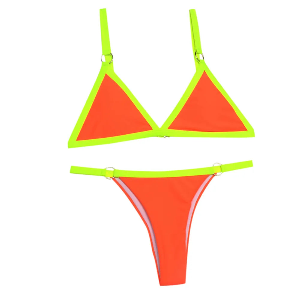 Bikini 2022 New Summer Solid Bikini Set Low Waist Swimwear Women Brazilian Bathing Suit Sexy Swimsuit Female Brazilian Biquini