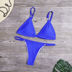 Bikini 2022 New Summer Solid Bikini Set Low Waist Swimwear Women Brazilian Bathing Suit Sexy Swimsuit Female Brazilian Biquini
