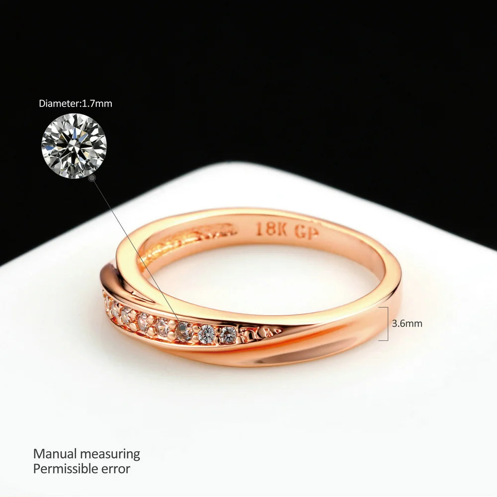 Rings For Women Female Engagement Wedding Promise Women's Ring Fashion Jewellry Simple Rose Gold Color Zirconia Jewelry R314
