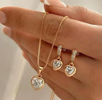 Fashion Pearl Jewelry Set For Women Dangle Earrings Pendant Necklace Simple Dainty Daily Wear Outfit  Party Accessories