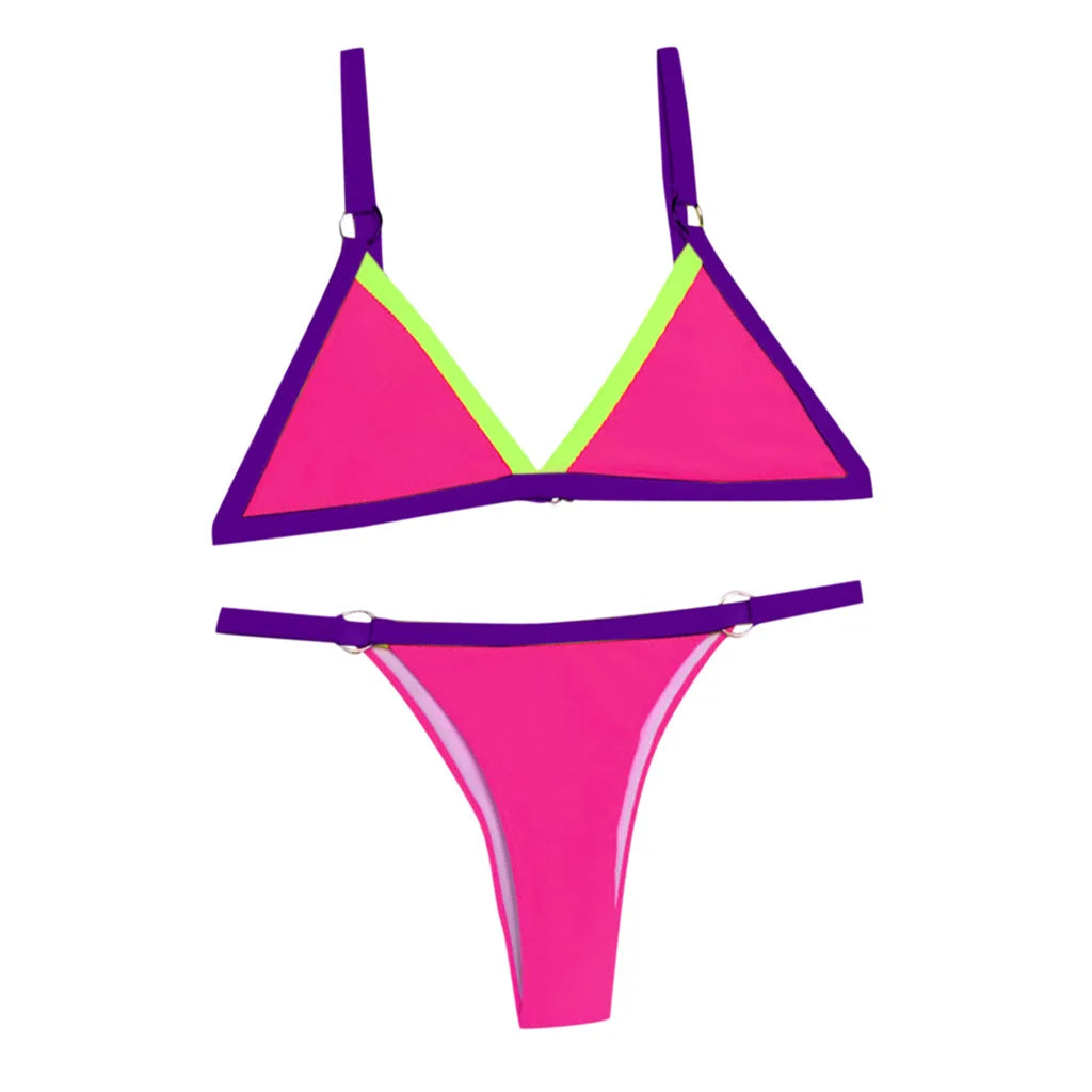 Bikini 2022 New Summer Solid Bikini Set Low Waist Swimwear Women Brazilian Bathing Suit Sexy Swimsuit Female Brazilian Biquini