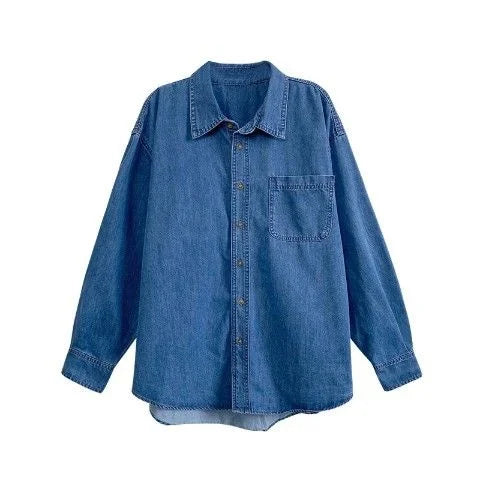 Denim Coat for Women Loose Top Casual Shirt Vintage Clothes for Women Tops Shirts Blouses