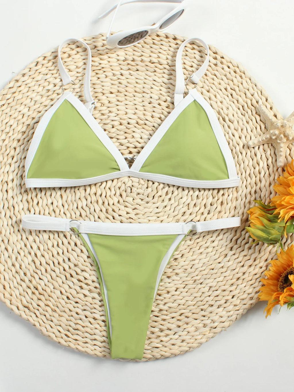 Bikini 2022 New Summer Solid Bikini Set Low Waist Swimwear Women Brazilian Bathing Suit Sexy Swimsuit Female Brazilian Biquini