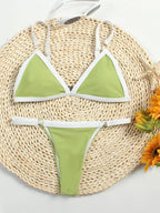 Bikini 2022 New Summer Solid Bikini Set Low Waist Swimwear Women Brazilian Bathing Suit Sexy Swimsuit Female Brazilian Biquini