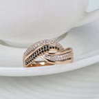 Luxury Wedding Ring for Women Elegant Real 18k Rose Gold Original Jewelry Gift Anillos De Para Mujer Oro 18 K Fine Jewelry